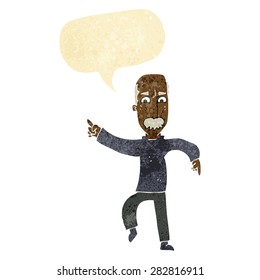 cartoon angry old man with speech bubble