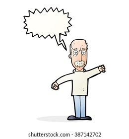 cartoon angry old man with speech bubble