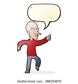 cartoon angry old man with speech bubble