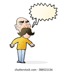 cartoon angry old man with speech bubble