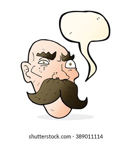 cartoon angry old man with speech bubble