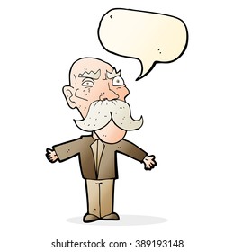 Cartoon wütenden alten Mann mit Sprachblase