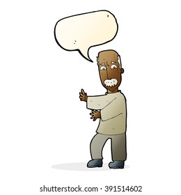 cartoon angry old man with speech bubble