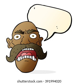 cartoon angry old man with speech bubble