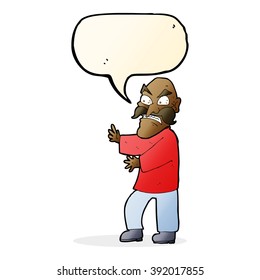 cartoon angry old man with speech bubble
