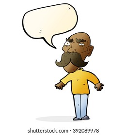 cartoon angry old man with speech bubble