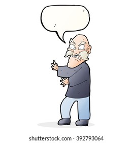 Cartoon wütenden alten Mann mit Sprachblase