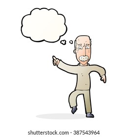 Cartoon wütenden alten Mann mit Gedankenblase