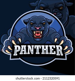 Cartoon angry panther mascot design
