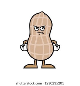 Cartoon Angry Peanut Character