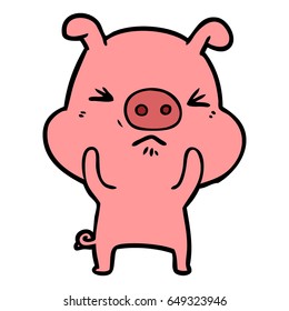 cartoon angry pig