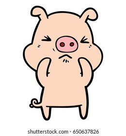 cartoon angry pig