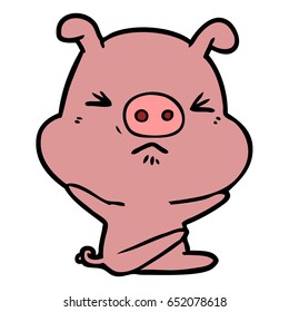 cartoon angry pig