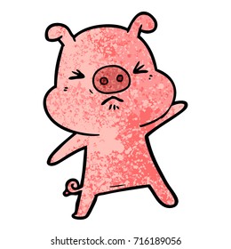cartoon angry pig