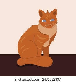 Dibujos animados gato rojo enojado. ilustración vectorial. Eps 10