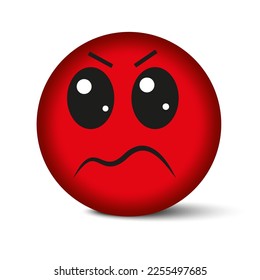 Cartoon angry cartoon red smile. Vector illustration.