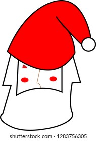 Cartoon angry Santa-Claus. Vector hand draw