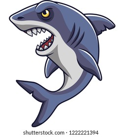 Cartoon angry shark mascot