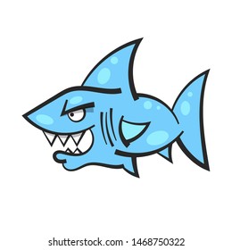 Cartoon Angry Shark Mascot For Your Design And Needs