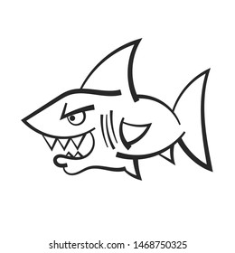 Cartoon Angry Shark Mascot For Your Design And Needs