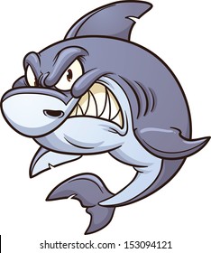Cartoon Angry Shark Vector Clip Art Stock Vector (Royalty Free ...