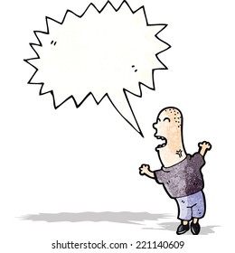 caricatura de un hombre gritando enojado
