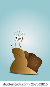 Cartoon angry snail