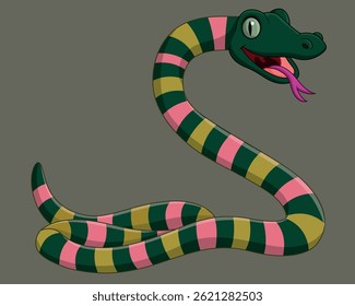 Cartoon angry snake on white background vector illustration