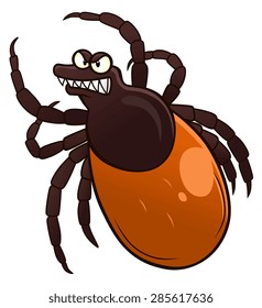 Cartoon angry tick.