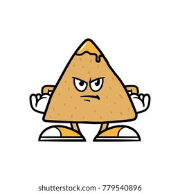 Cartoon Angry Tortilla Chip Character