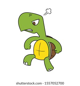 Cartoon Angry Tortoise Character Illustration