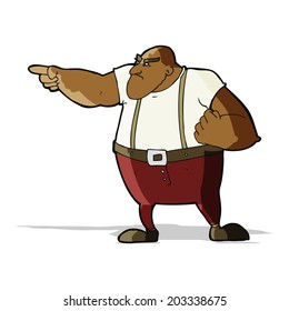 caricatura de hombre duro enojado señalando
