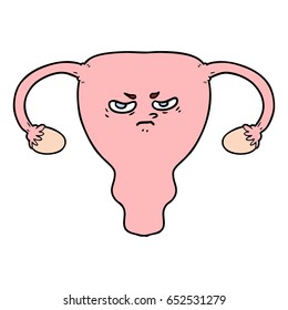 cartoon angry uterus