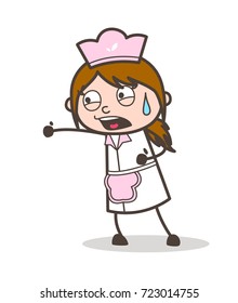 Cartoon Angry Waitress Shouting Vector Illustration