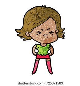 cartoon angry woman