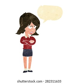 cartoon angry woman with speech bubble