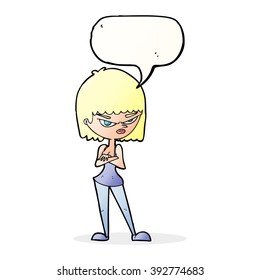 Cartoon Angry Woman With Speech Bubble