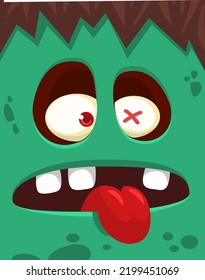 Cartoon Angry Zombie Face Avatar Halloween Stock Vector (Royalty Free ...