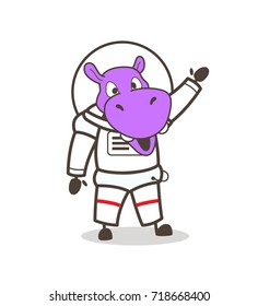 Cartoon Animal Astronaut Vector Character
