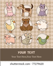 cartoon animal card