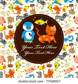 cartoon animal card