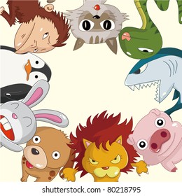 cartoon animal card