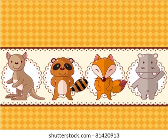 cartoon animal card
