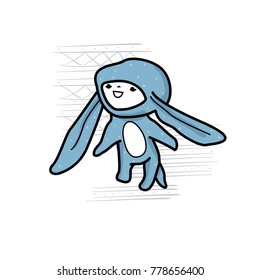 Cartoon animal character illustration. Hand drawn artwork.