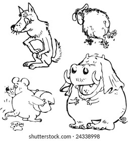 cartoon animal characters