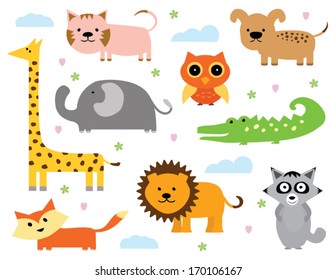 Cartoon Animal Clipart Set  