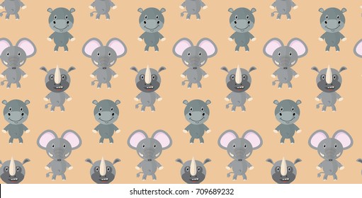 Cartoon animal cute pattern