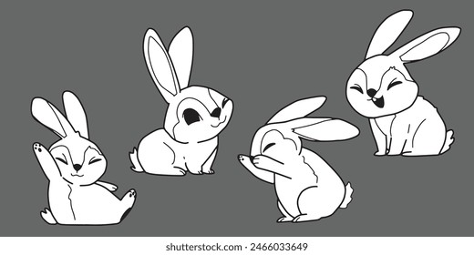 cartoon animal
cute rabbit
Cute coloring book. Hand drawn. Vector illustration.