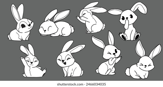 cartoon animal
cute rabbit
Cute coloring book. Hand drawn. Vector illustration.