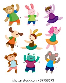 cartoon animal dancer icons